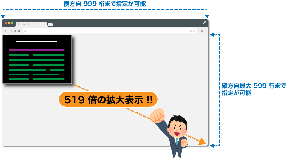 最大999行まで表示可能に拡張